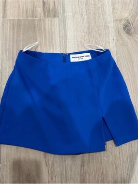 Amanda Uprichard cobalt blue wrap-effect mini skirt